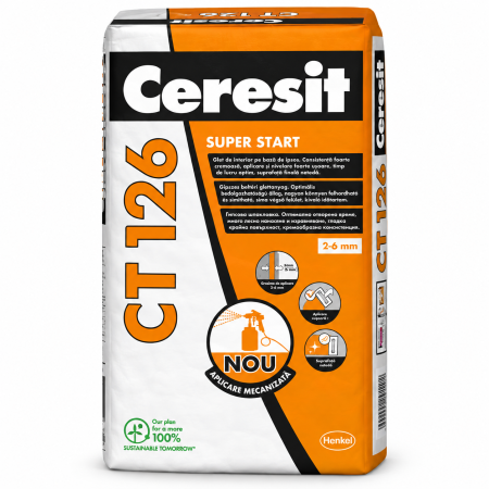 Glet de nivelare Ceresit CT 126 Super Start, 2-6 mm, 20 kg